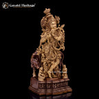 Brass Krishna Murlidhar with Cow Statue – Divine Melody and Sacred Bond | Gayatri Heritage