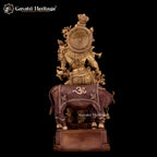 Brass Krishna Murlidhar with Cow Statue – Divine Melody and Sacred Bond | Gayatri Heritage