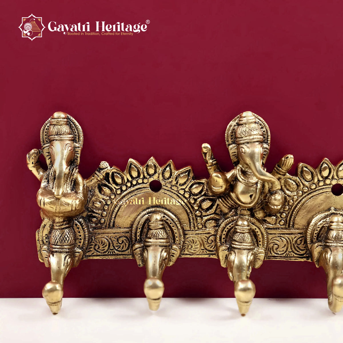 Brass Ganesha Design Key Hanger – Divine Organization & Grace | Gayatri Heritage