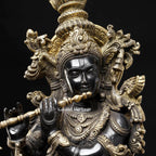 Brass Krishna Statue – Divine Black Elegance | Gayatri Heritage