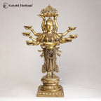 Brass Ten Hand Deeplady Statue/Welcome Lady – Divine Greeting Décor | Gayatri Heritage