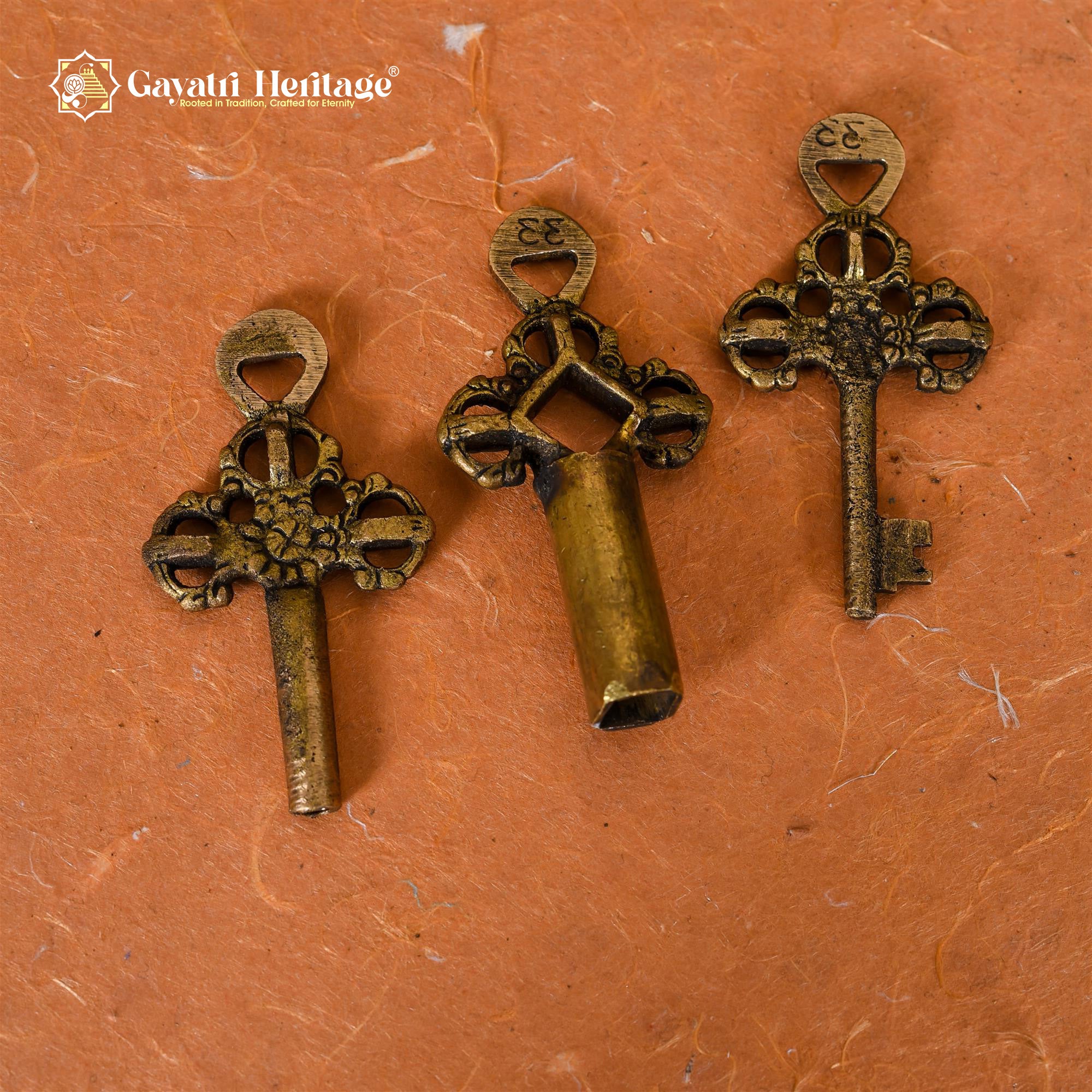 Brass Tricky Lock with 6 Keys – Decorative Mystique | Gayatri Heritage