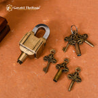 Brass Tricky Lock with 6 Keys – Decorative Mystique | Gayatri Heritage