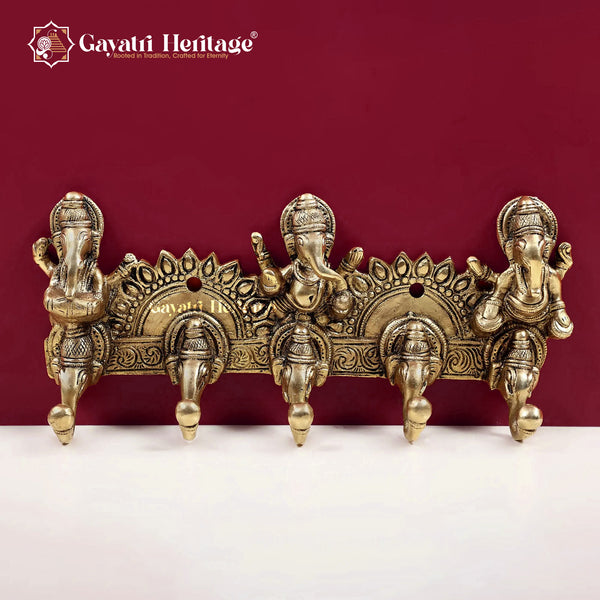 Brass Ganesha Design Key Hanger – Divine Organization & Grace | Gayatri Heritage