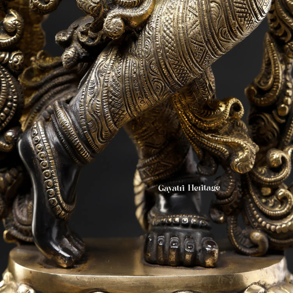 Brass Krishna Statue – Divine Black Elegance | Gayatri Heritage