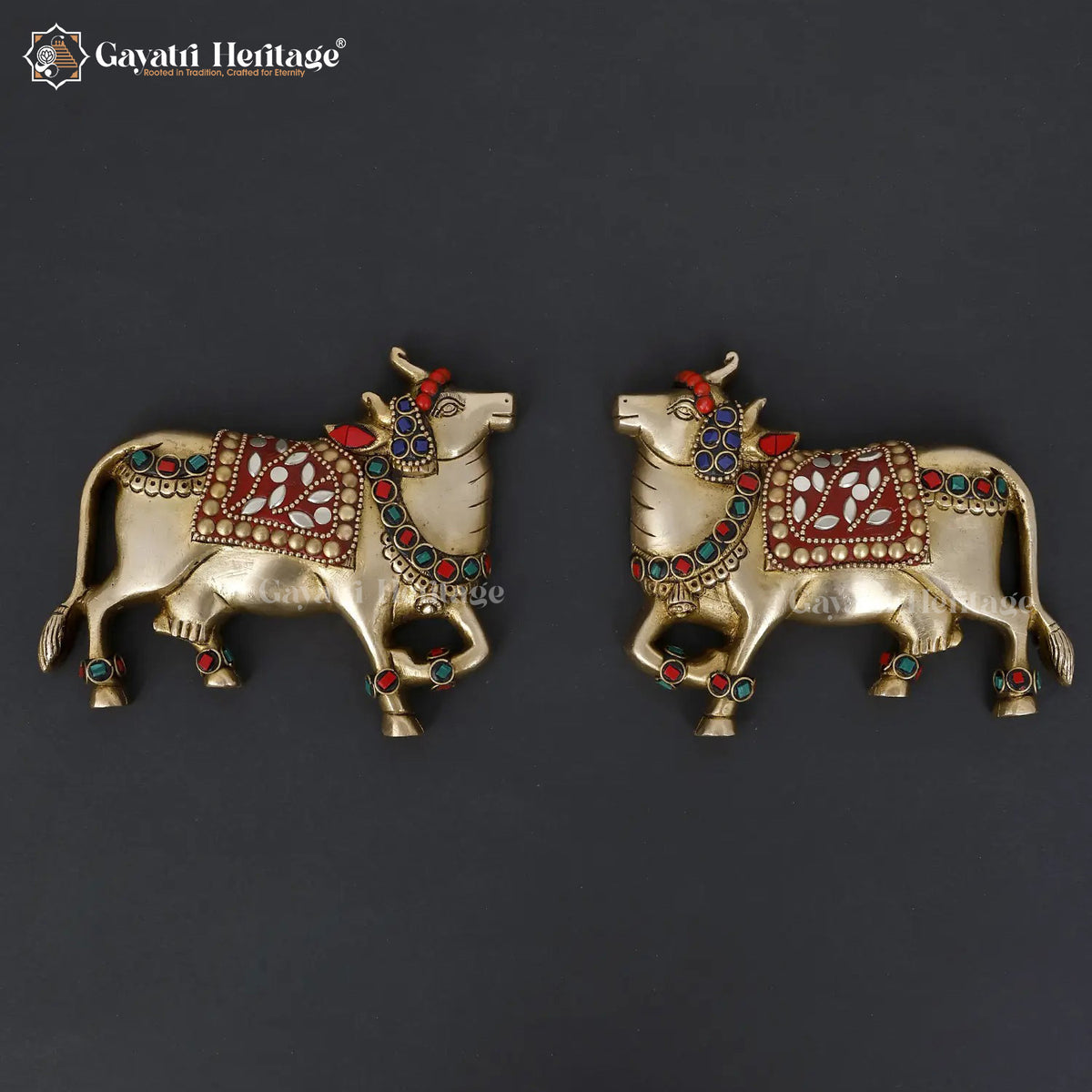 Brass Wall Decor Cow and Calf – Sacred Traditional Artwork