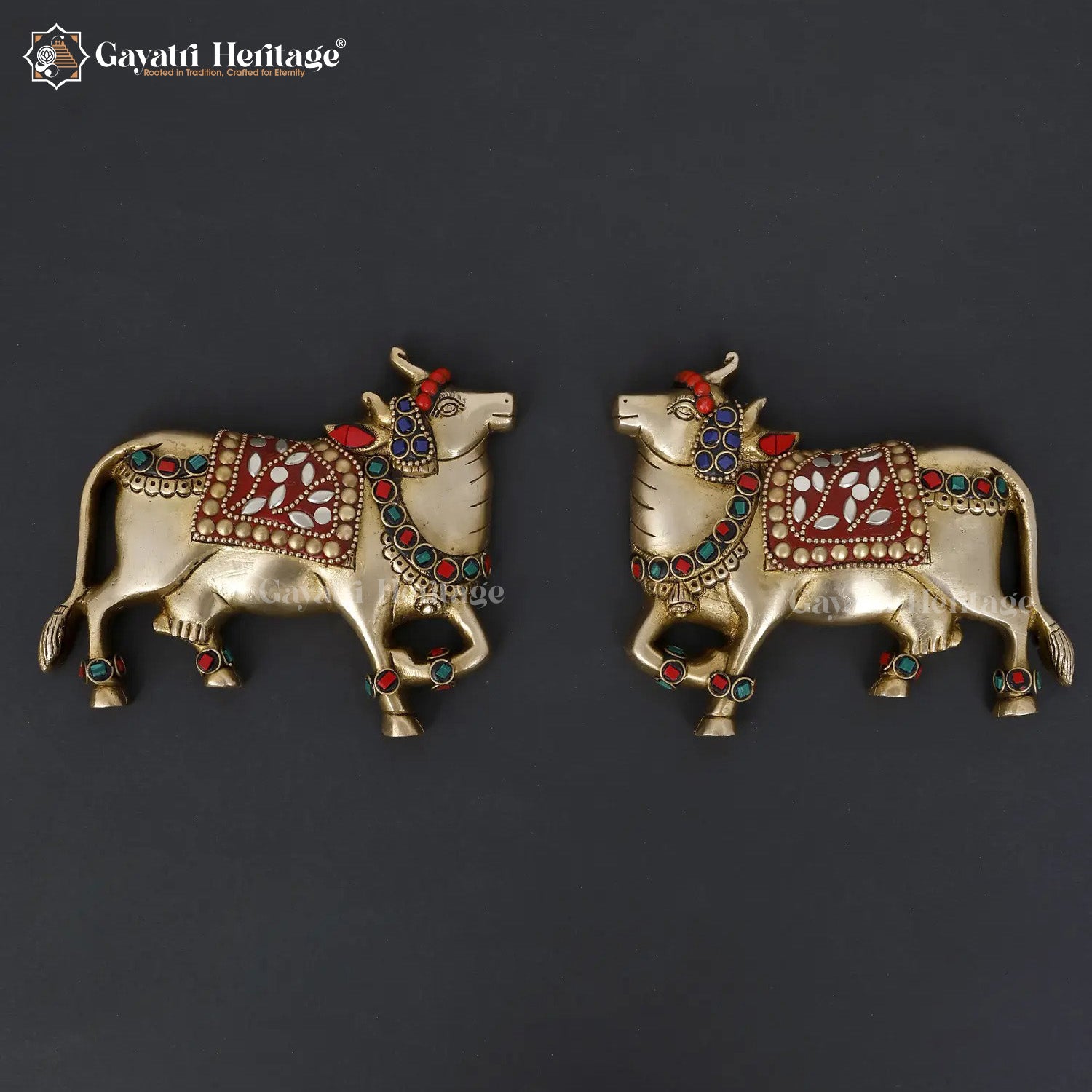 Brass Wall Decor Cow and Calf – Sacred Traditional Artwork