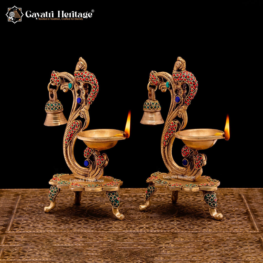 Brass Parrot Design Diya – Artistic Heritage Décor | Gayatri Heritage