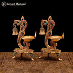 Brass Parrot Design Diya – Artistic Heritage Décor | Gayatri Heritage