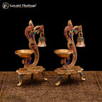 Brass Parrot Design Diya – Artistic Heritage Décor | Gayatri Heritage