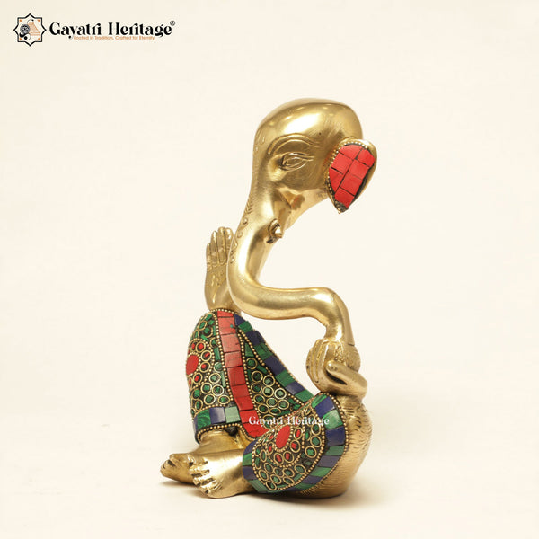 Ganesha Modern Idol Abstract Brass with Stonework – A Contemporary Fusion of Tradition and Art | Gayatri Heritage