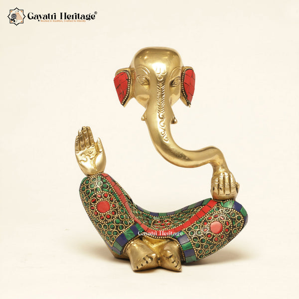 Ganesha Modern Idol Abstract Brass with Stonework – A Contemporary Fusion of Tradition and Art | Gayatri Heritage