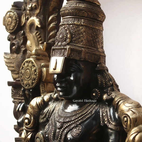 Brass Big Size Tirupati Balaji Statue with Prabhavali – Divine Glory in Brass | Gayatri Heritage