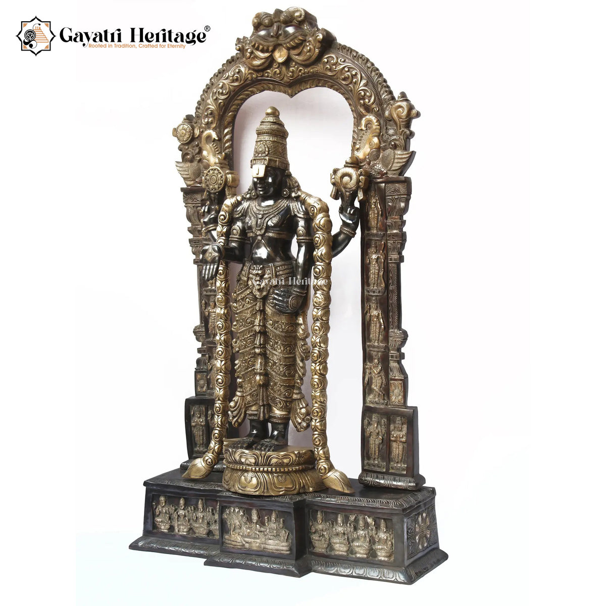 Brass Big Size Tirupati Balaji Statue with Prabhavali – Divine Glory in Brass | Gayatri Heritage