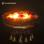 Brass Urli with Stand and Bell – Elegant Water Feature | Gayatri Heritage