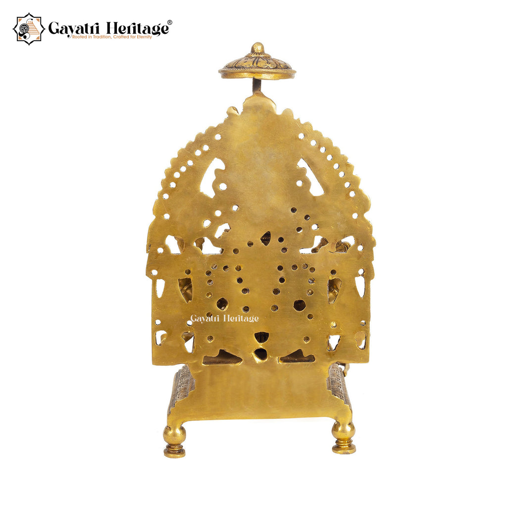 Brass Superfine Singhasan Ganesha Idol – Divine Royalty and Spiritual Grace | Gayatri Heritage