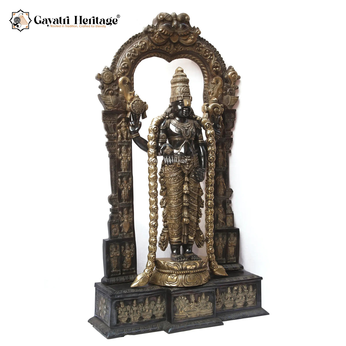 Brass Big Size Tirupati Balaji Statue with Prabhavali – Divine Glory in Brass | Gayatri Heritage