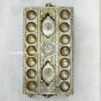 Brass Pallanguzhi – South Indian Game with Wheel Base | Gayatri Heritage