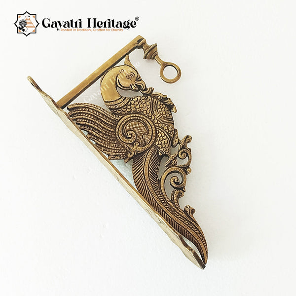 Brass Peacock Wall Brackets – Ornate Wall Décor Accents | Gayatri Heritage