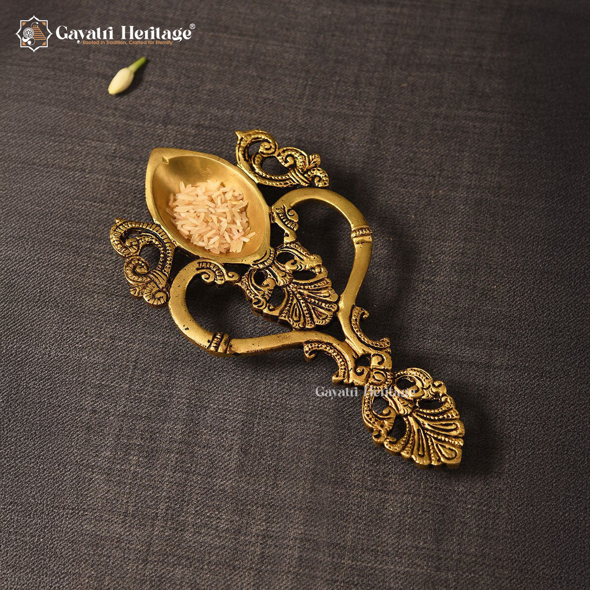 Brass Pooja Spoon – Traditional Ritual Accessory | Gayatri Heritage