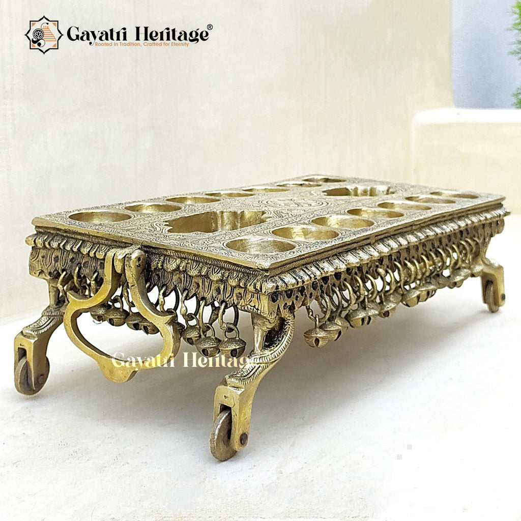 Brass Pallanguzhi – South Indian Game with Wheel Base | Gayatri Heritage