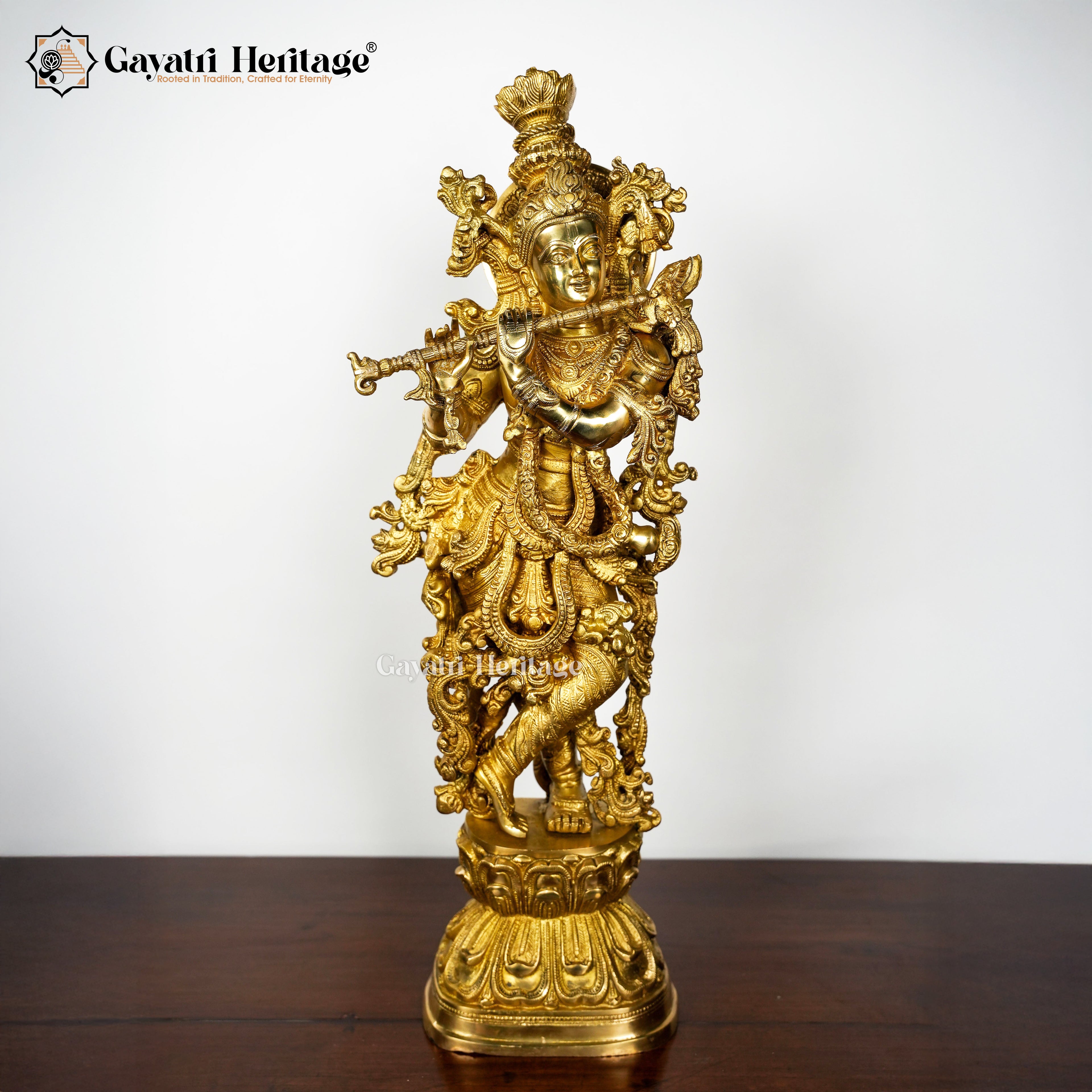 Brass Radha Krishna Set in Antique Finish – Divine Decor | Gayatri Heritage