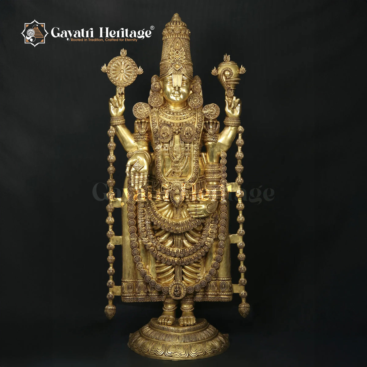 Brass Tirupati Balaji (Venkateshvara) Statue – Divine Blessing in Brass | Gayatri Heritage