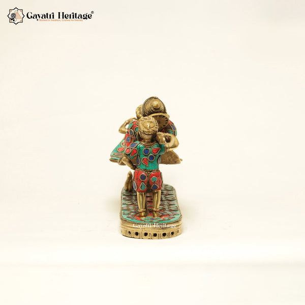 Brass Palki Ganesha – Stone Work Decorative Art | Gayatri Heritage