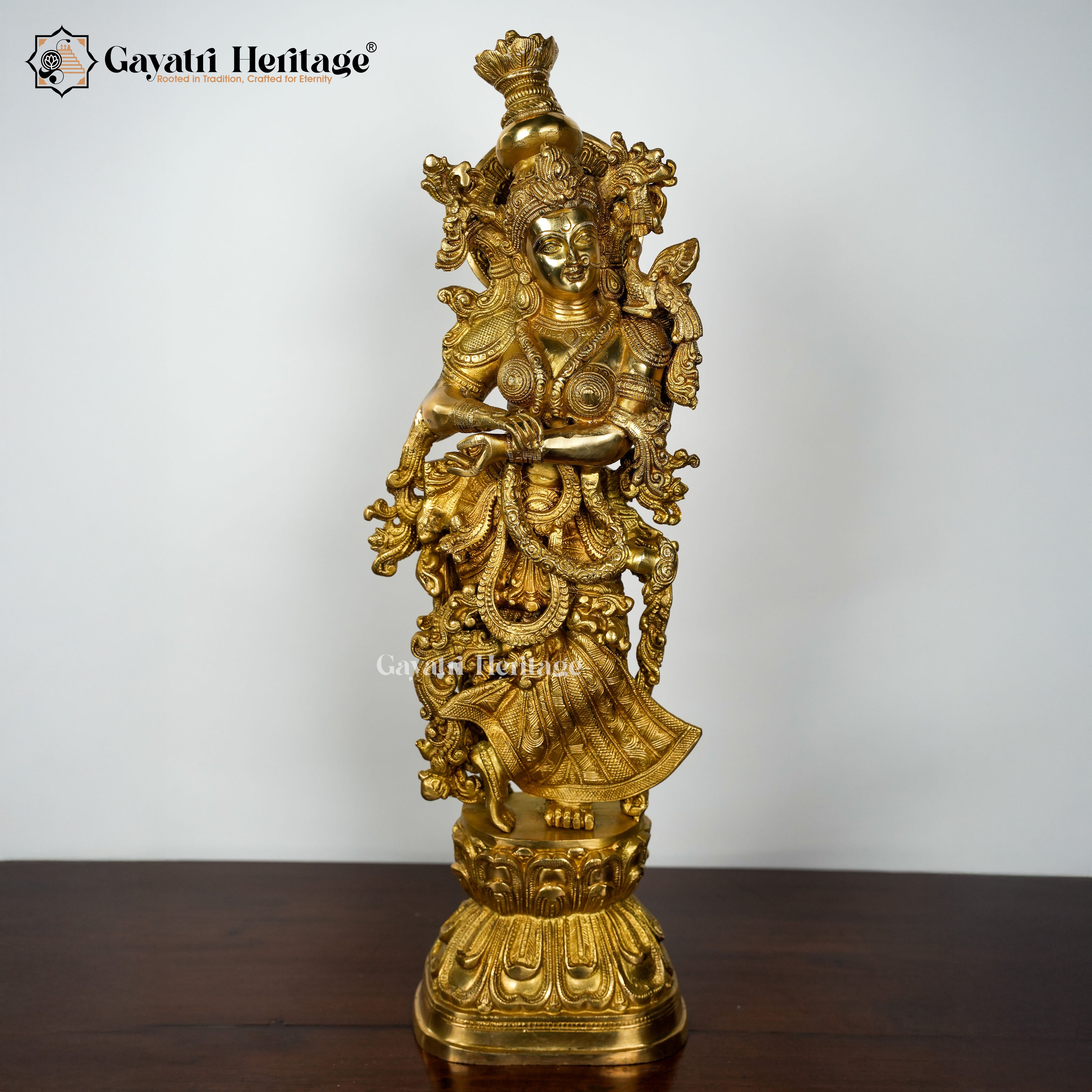 Brass Radha Krishna Set in Antique Finish – Divine Decor | Gayatri Heritage
