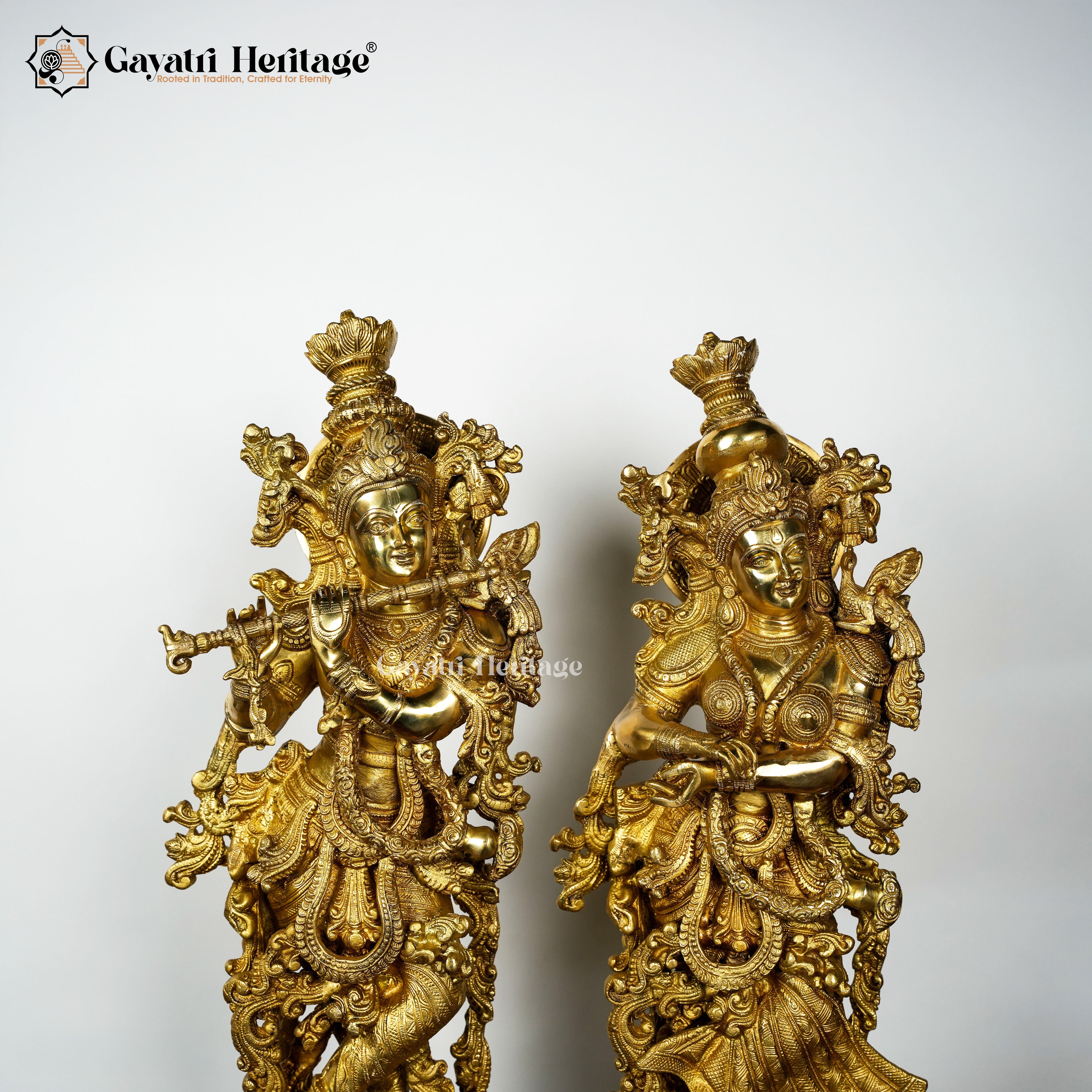 Brass Radha Krishna Set in Antique Finish – Divine Decor | Gayatri Heritage