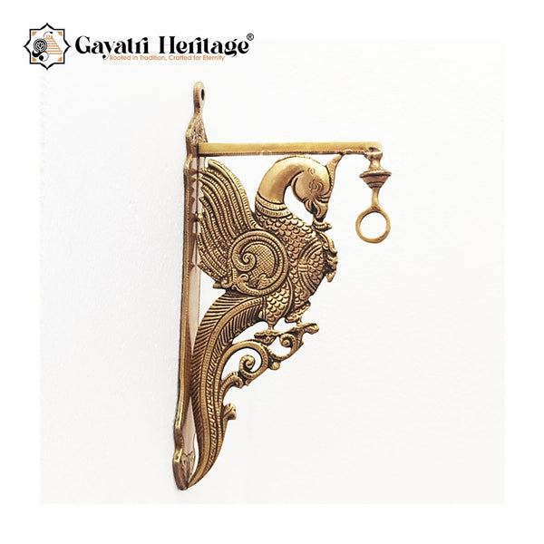 Brass Peacock Wall Brackets – Ornate Wall Décor Accents | Gayatri Heritage