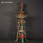 Brass Urli Stand with Parrot – Exquisite Stone Work | Gayatri Heritage