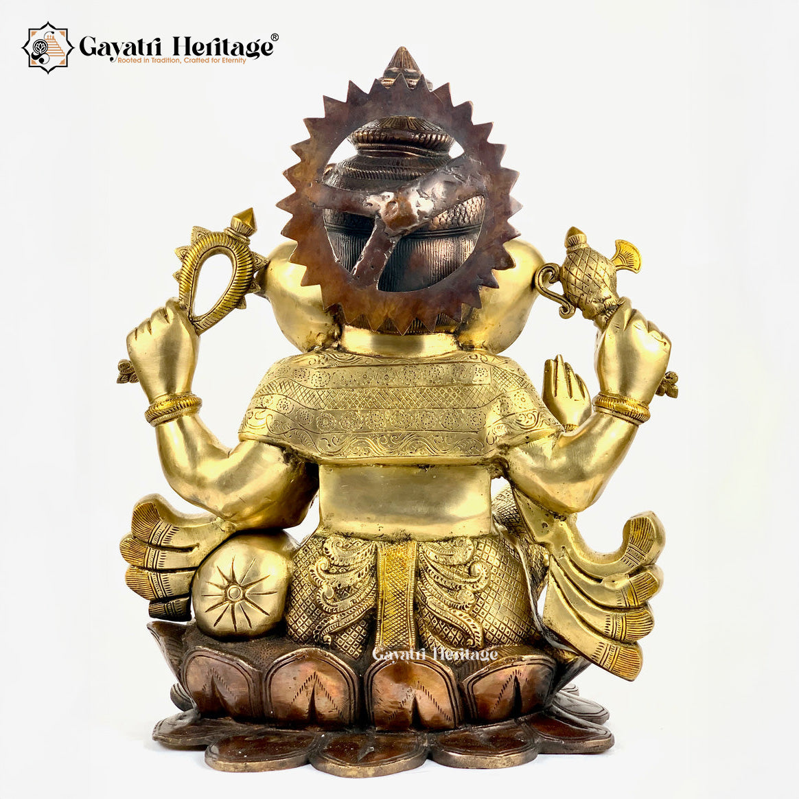 Brass Lord Ganpati on Lotus Base – Auspicious Home Idol | Gayatri Heritage
