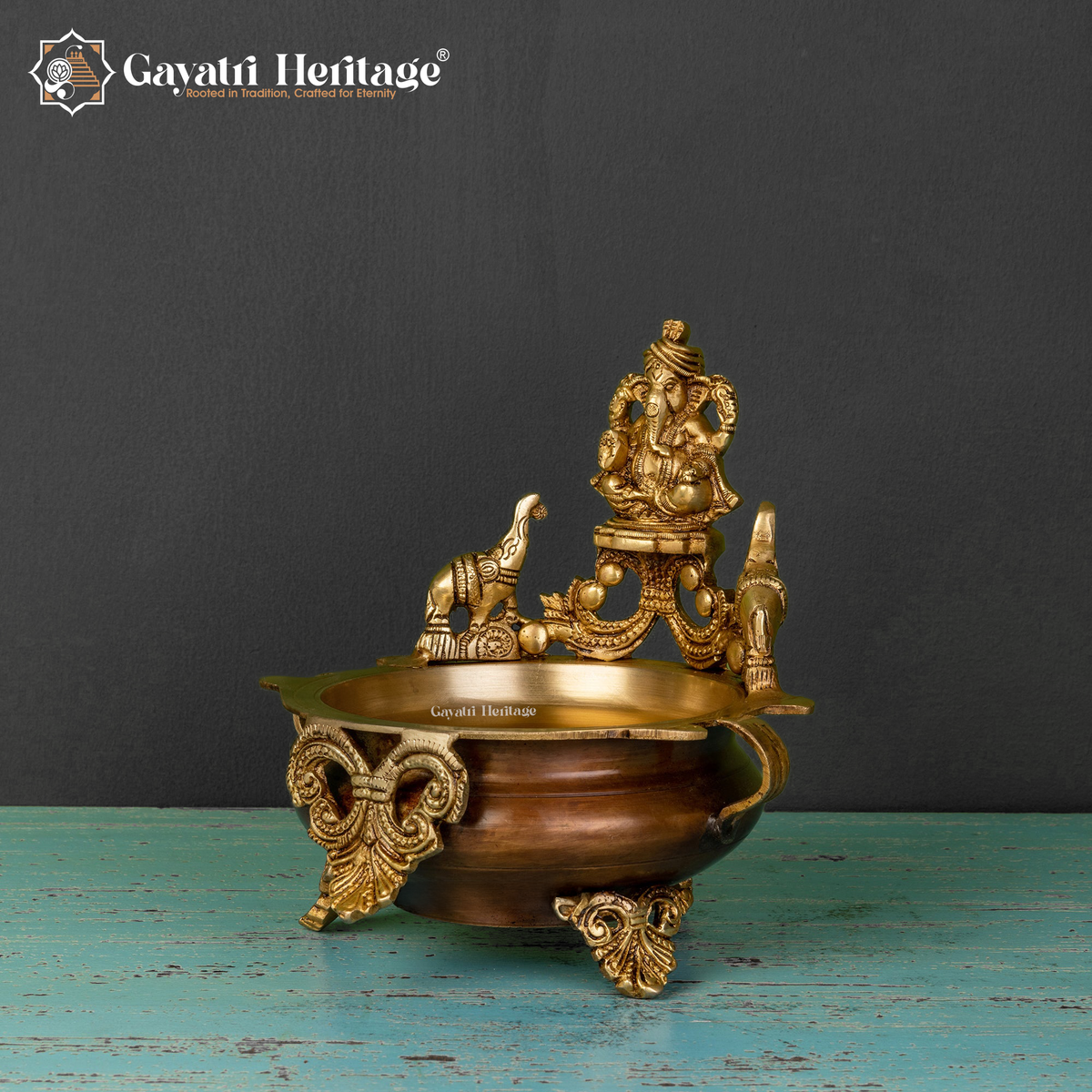 Elegant Brass Ganesh Urli – Perfect Blend of Spiritual Grace and Home Décor | Gayatri Heritage