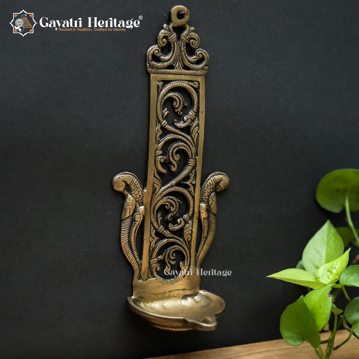 Brass Wall Decor Diya – Traditional Hanging Lamp | Gayatri Heritage