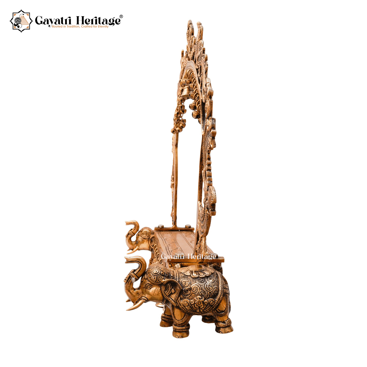 Brass Prabhavali with Royal Elephants – Majestic Temple Decor