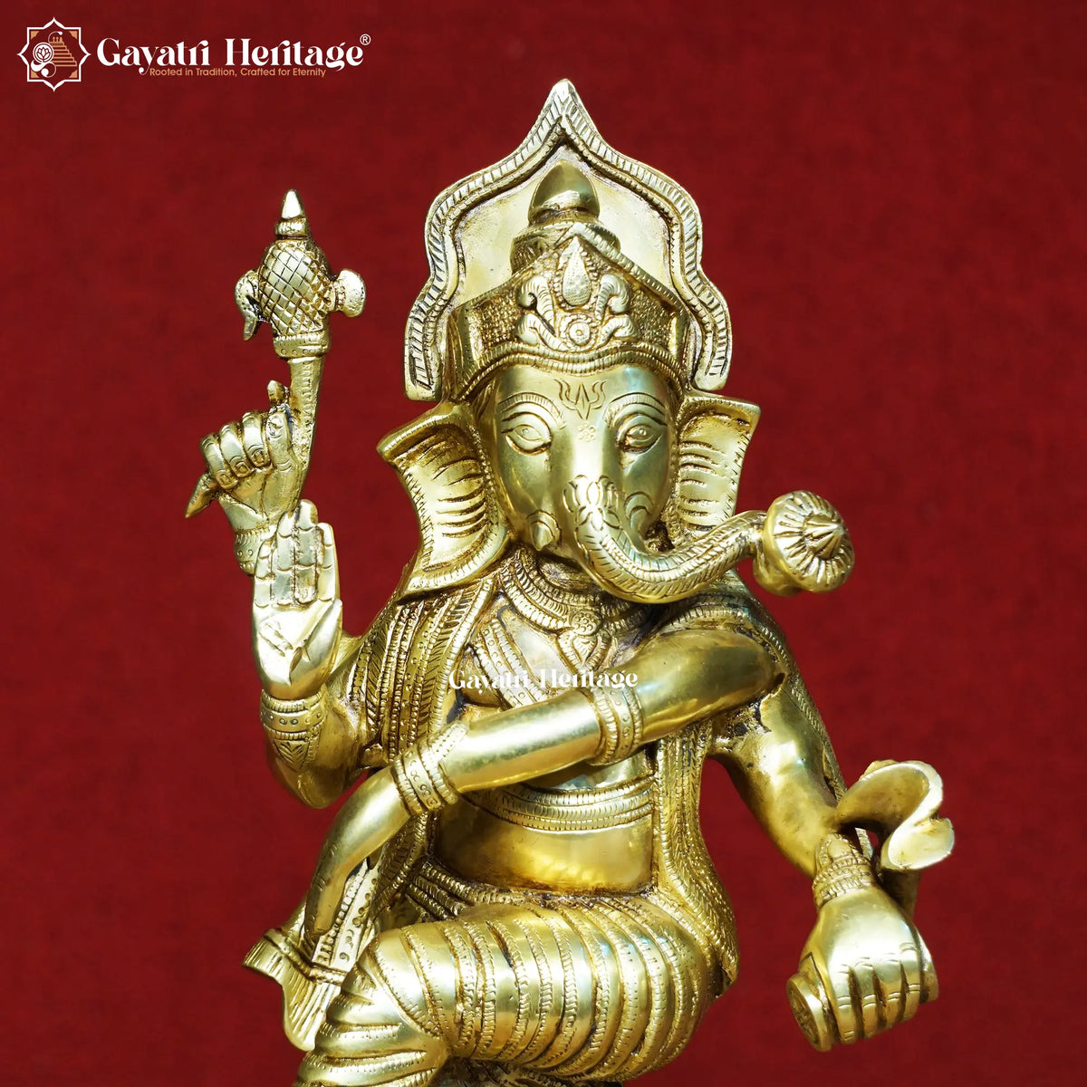 Brass Dancing Ganesha Idol – Vastu Decor & Spiritual Art | Gayatri Heritage