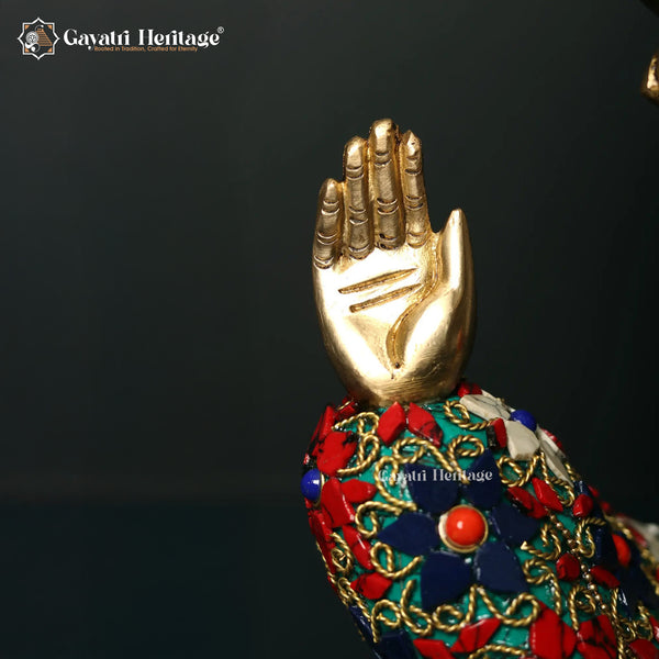 Brass Hawai Vinayagar – Premium Stone Art Ganesha Idol | Gayatri Heritage