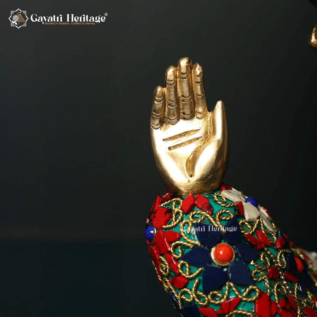 Brass Hawai Vinayagar – Premium Stone Art Ganesha Idol | Gayatri Heritage