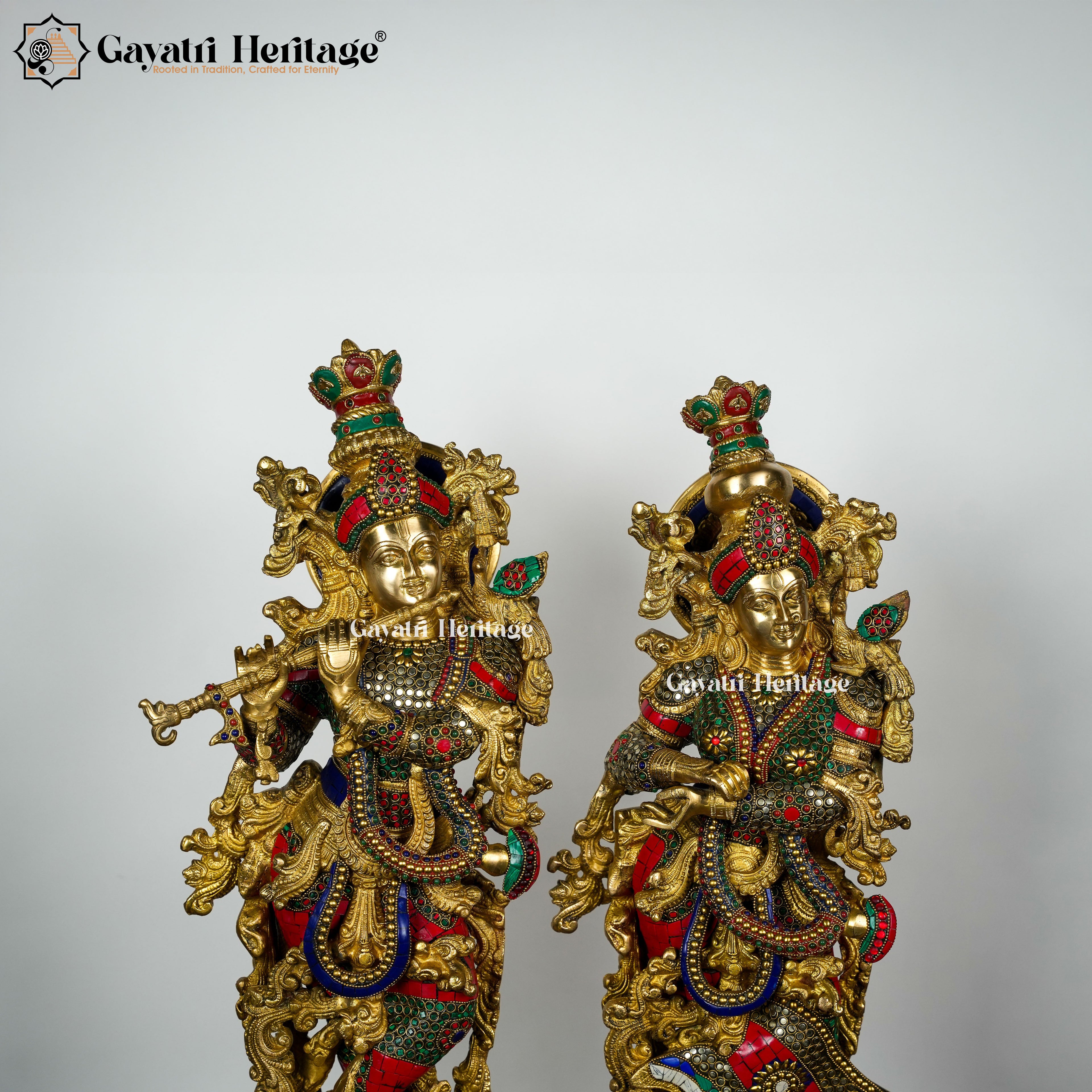 Brass Beautiful Radha Krishna Couple Pair – Divine Love Idol | Gayatri Heritage