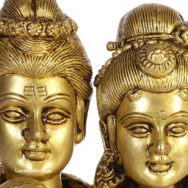 Brass Shiva Parvati Head Statue – Timeless Sacred Décor | Gayatri Heritage