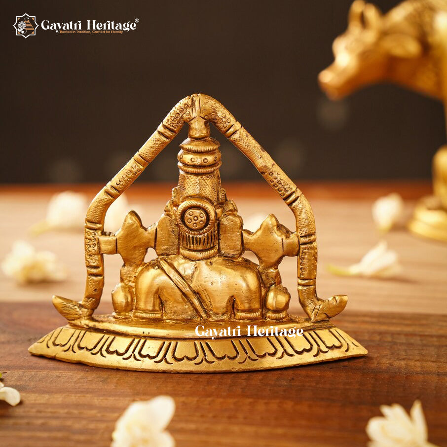 Brass Tirupati Balaji Idol – Sacred Dashboard Decor | Gayatri Heritage