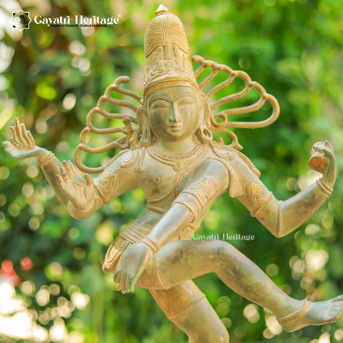 Brass Natarajan in Antique Finish – Divine Dance of Shiva | Gayatri Heritage