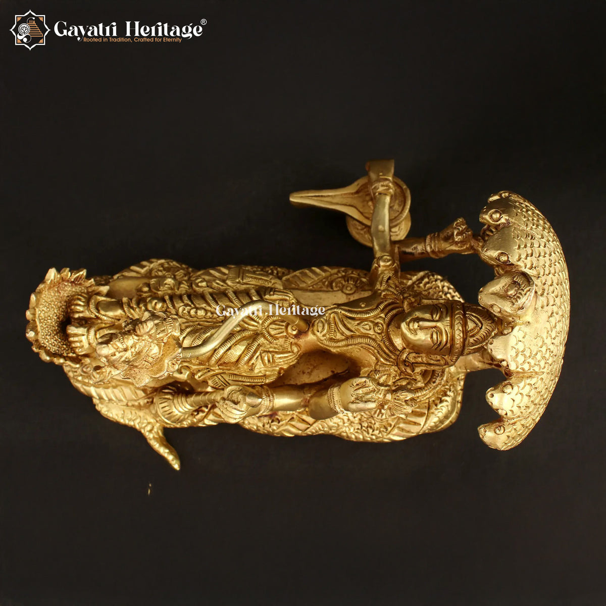 Brass Padmanabha Swamy with Shivling – Sacred Fusion Art | Gayatri Heritage