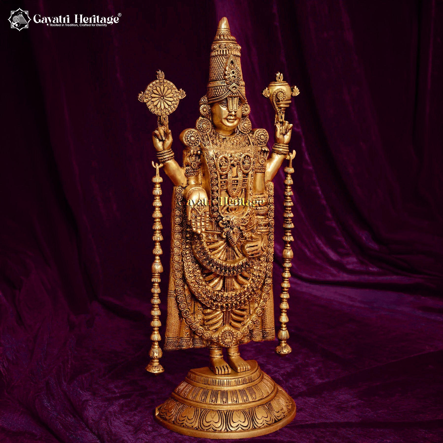 Brass Tirupati Balaji Statue (Venkateshvara) – Divine Grace & Majesty | Gayatri Heritage