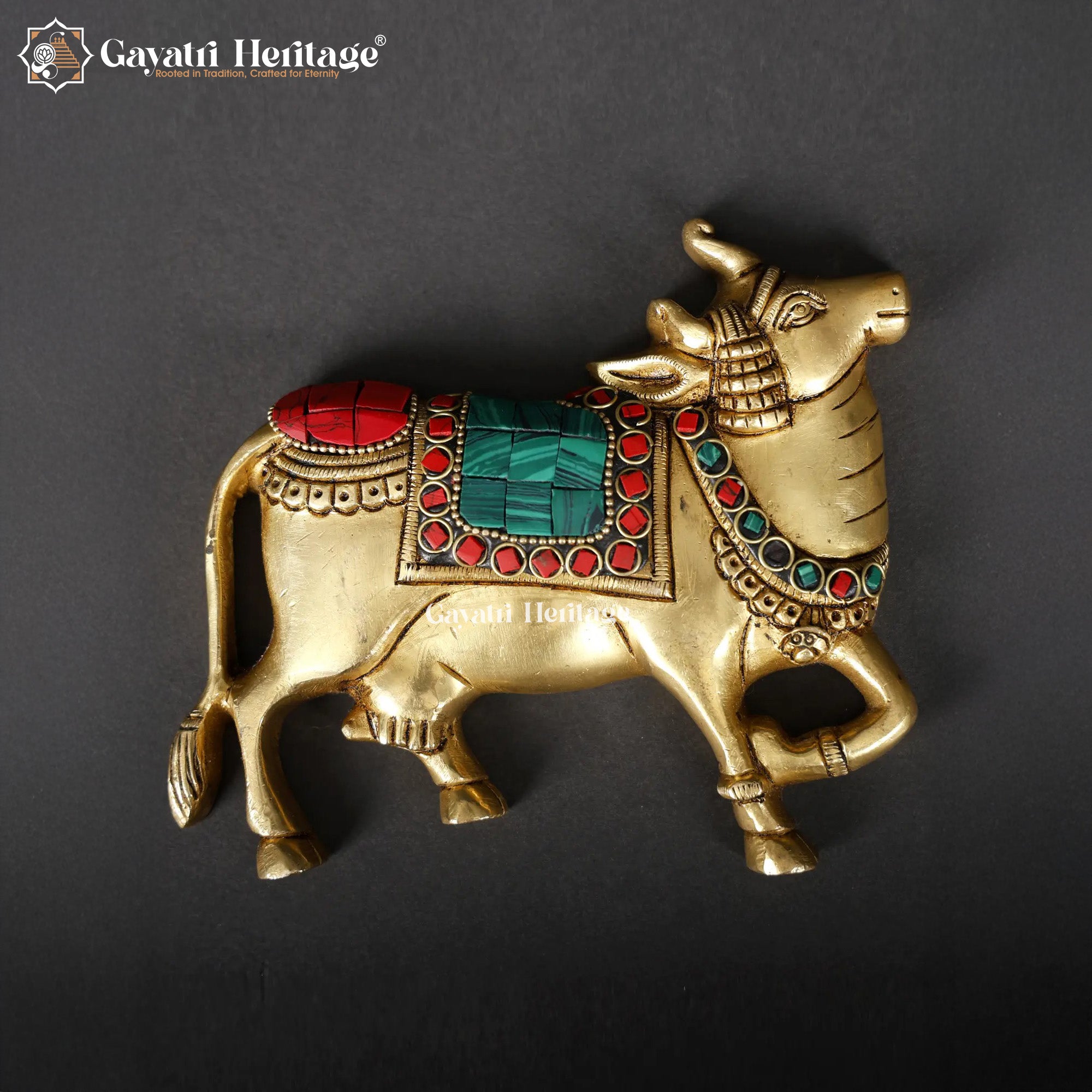 Brass Cow & Calf Wall Hanging – Sacred Home Decor | Gayatri Heritage