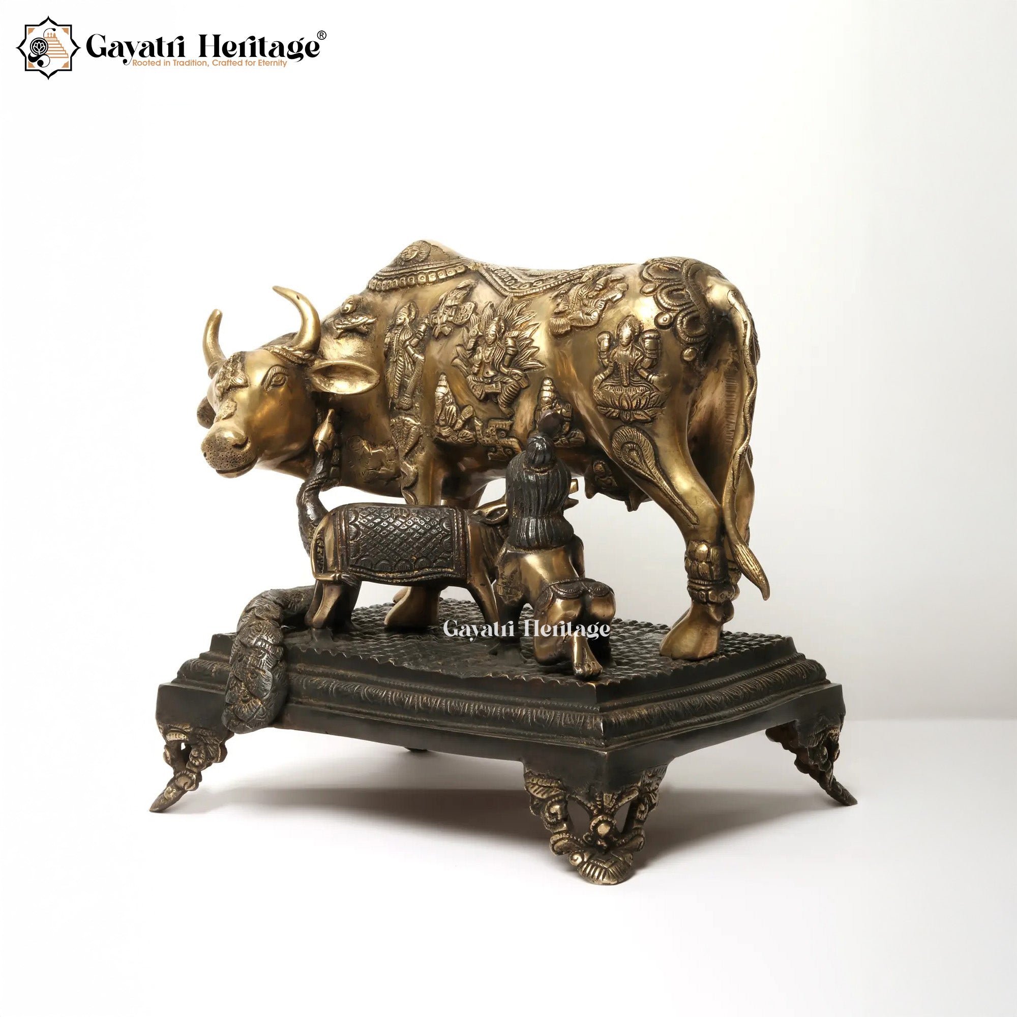 Brass Cow and Calf – Symbol of Motherhood & Prosperity | Gayatri Heritage