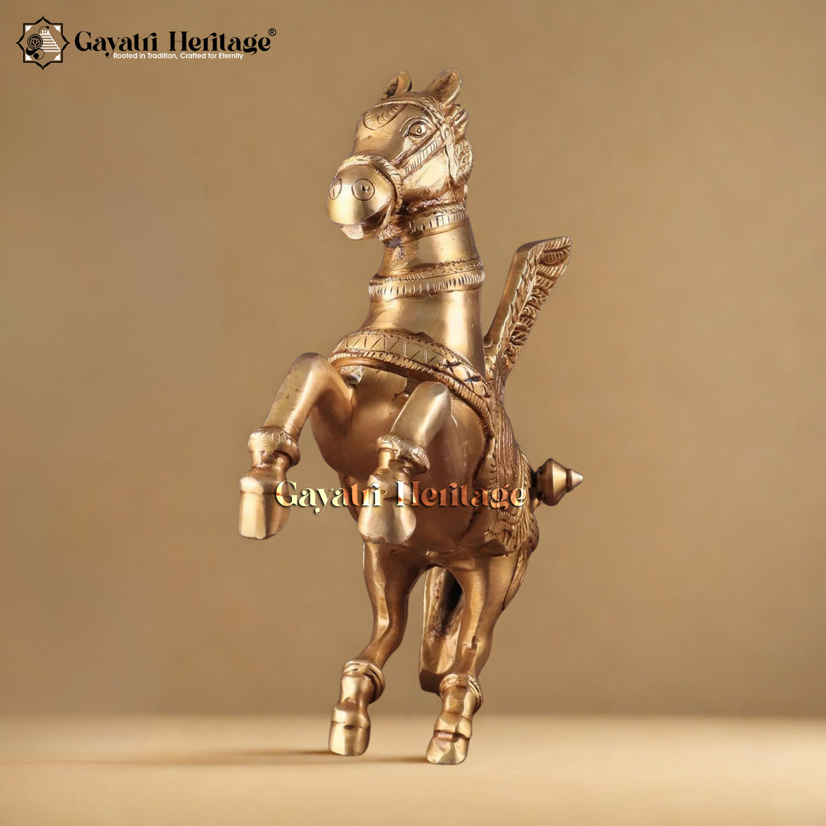 Brass Flying Horse with Wings – Majestic Decorative Statue | Gayatri Heritage