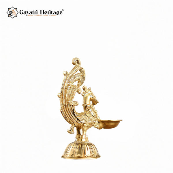 Brass Sparrow Diya Lamp (Single Piece) – Elegant Spiritual Lighting | Gayatri Heritage