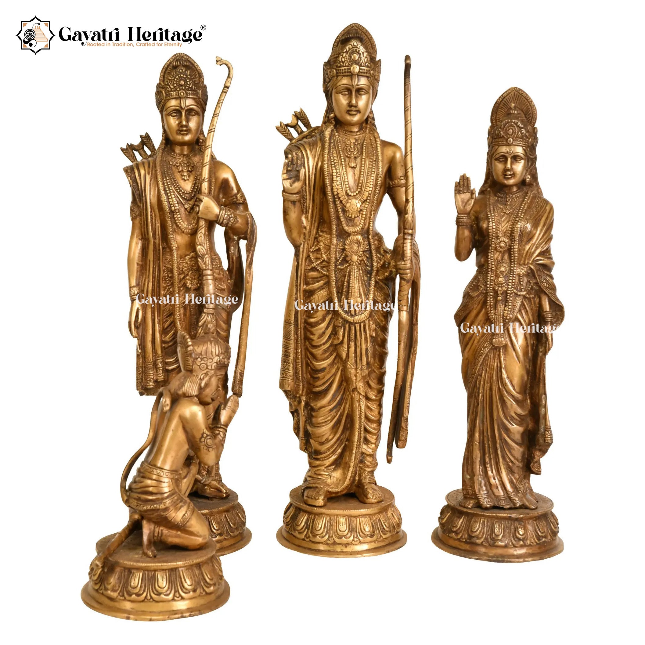 Brass Ram Parivar in Antique Brass – Divine Family Idol | Gayatri Heritage